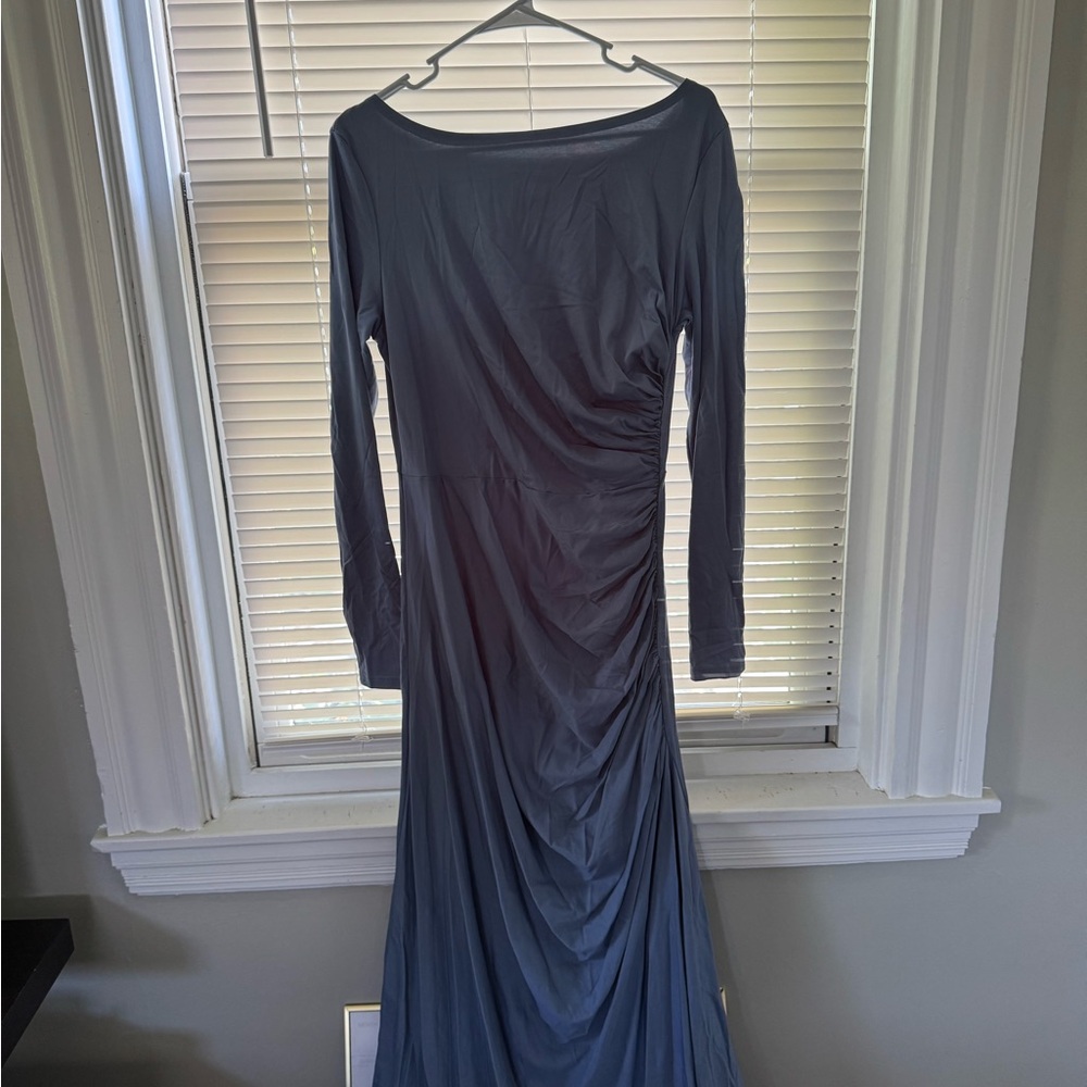 Blue Long Sleeve Dress